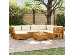 Vidaxl 8 Unid. Conjunto De Sofás Para Exterior Castanho