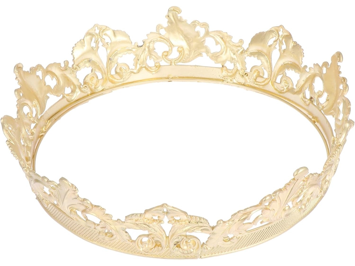 Coroa Unissex Ciieeo Em Metal Dourado Para Casamentos E Natal, Acessório Real Simples E Elegante.