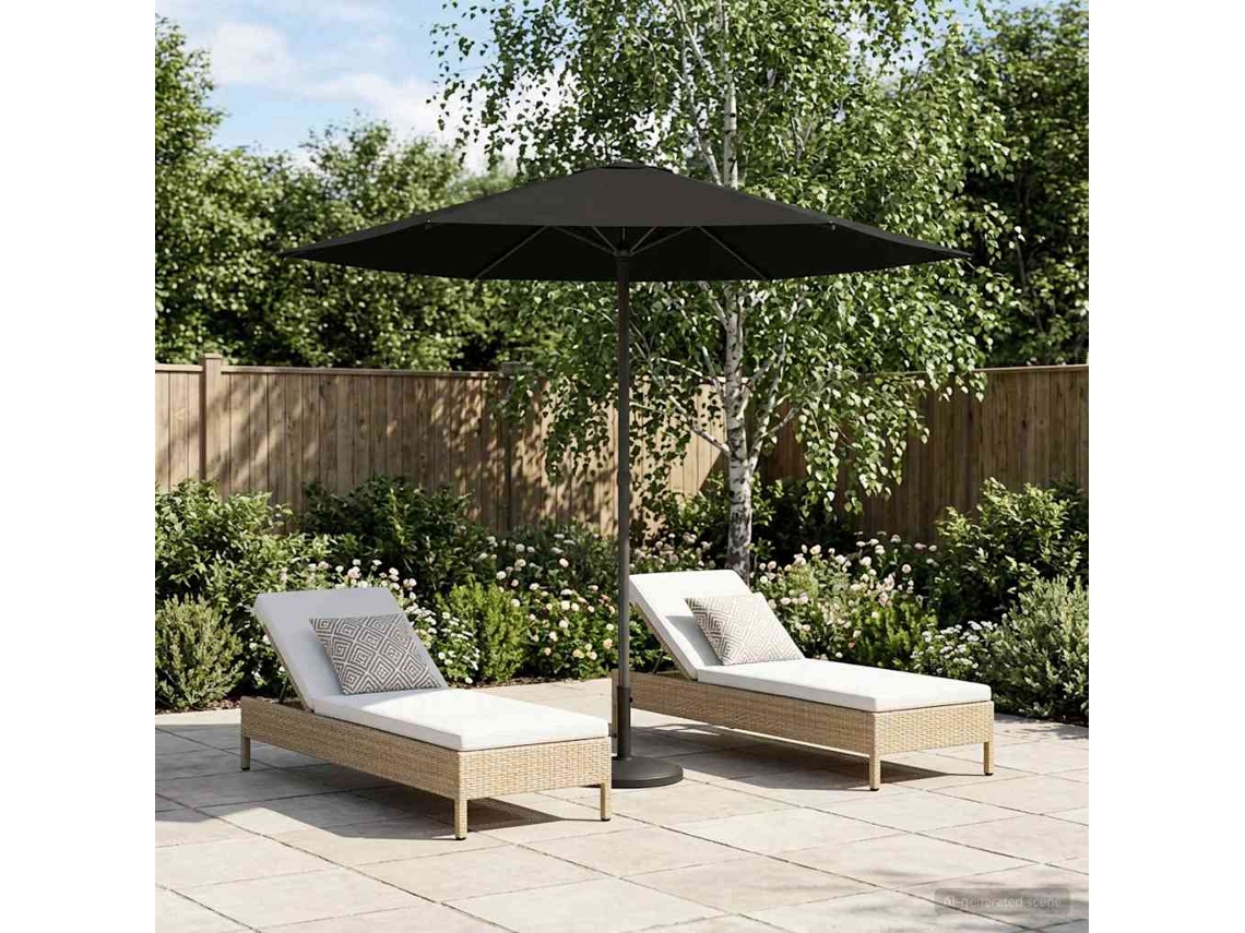 Vidaxl Guarda-sol De Jardim 230 X 230 Cm Poliéster Retangular Preto