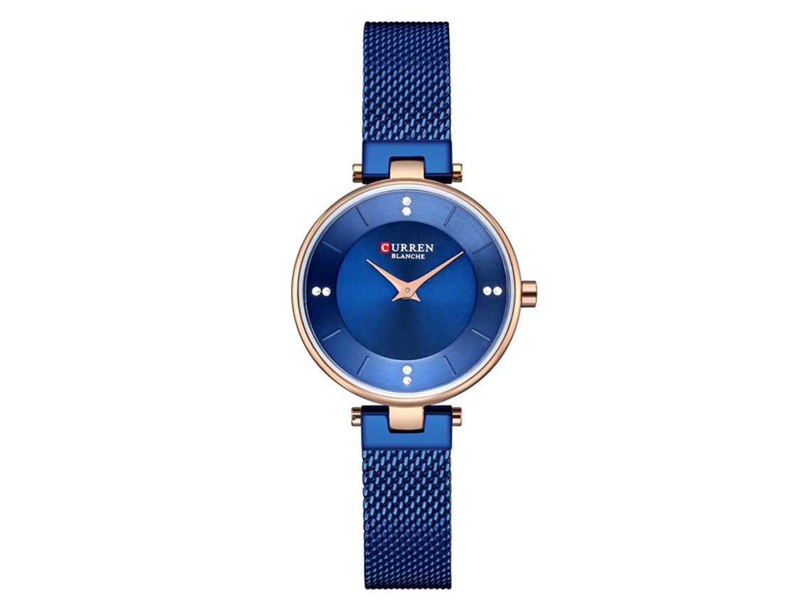 Relógio Feminino De Quartzo Em Aço Inoxidável Com Pulseira De Malha Milanesa, Núcleo Com Strass, Relógio De Pulso Feminino Simples