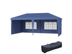 Tenda Dobrável 6x3m, pop up, 4 laterais desmontáveis, 2 janelas, saco transporte azul | S/MARCA