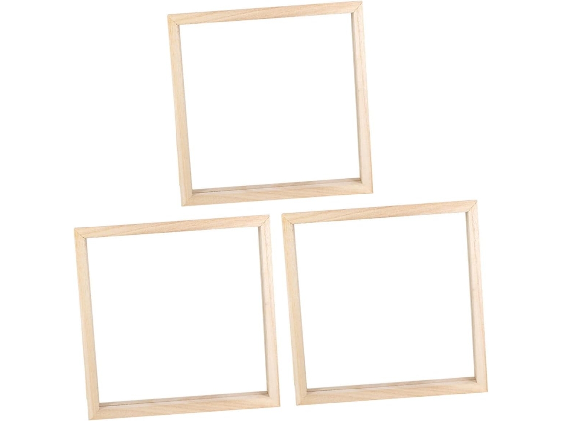 Conjunto 3 Molduras Madeira Fotos 20x20cm Oficina Criativa Meninos Meninas Jogos Sala GOKOCO