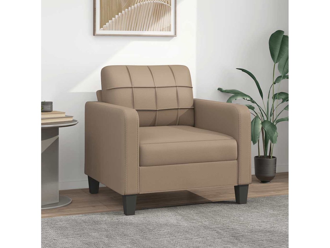 Vidaxl Poltrona 60 Cm Couro Artificial Cappuccino