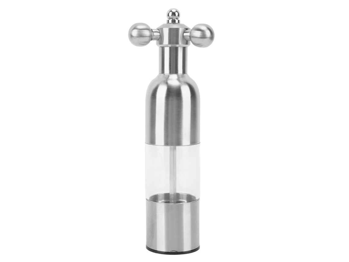 Moedor de pimenta e sal manual ajustável de grossura, aço inox 304, cerâmico, prático, prata | S/MARCA