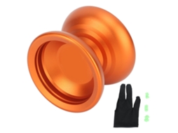 Primerox bola Yoyo de Liga Não Responsiva com Rolamento Estável para Crianças Laranja com Luva e Cordas