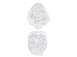 Conjunto de Peruca e Barba de Papai Noel – Acessórios para Fantasias de Natal Personificação de Personagens Baile de Máscaras
