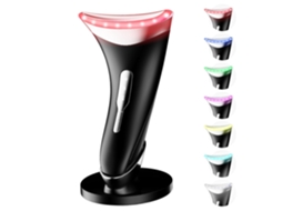 Massageador Facial De 7 Cores, Terapia De Luz Vermelha Para Rosto E Pescoço Com Vibração E Calor Ajustáveis ​​para Rugas E Queixo Duplo (pre