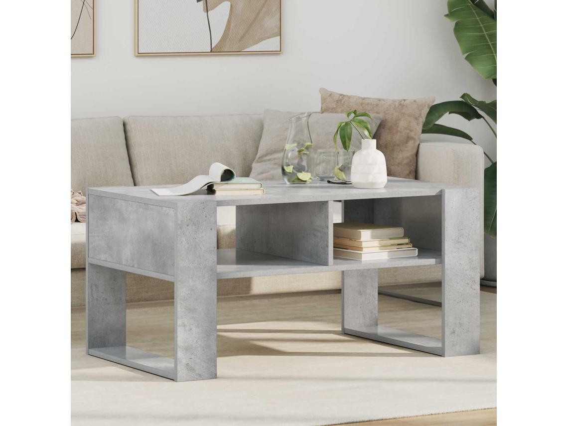 Vidaxl Mesa De Centro Cinzento 92 X 53 X 45 Cm Derivados De Madeira
