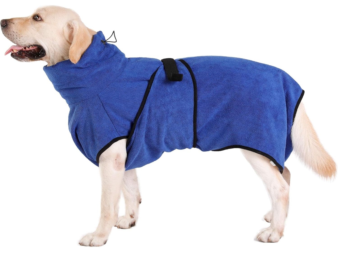 Roupão Absorvente, em Microfibra, para Cães, Secagem Rápida, Macio, Tamanho G AQUAFORGE