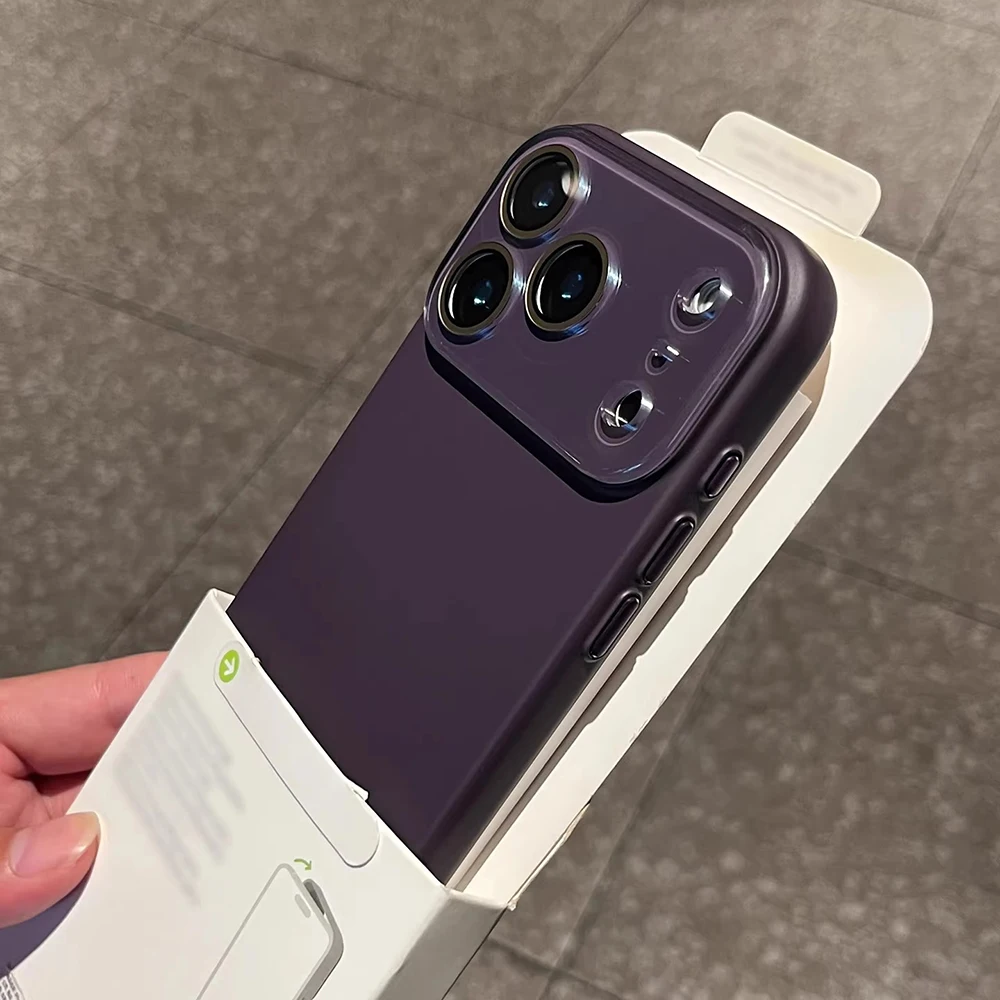 Capa De Celular Com Câmera De Vidro Para Iphone (roxa, Iphone 14), Capa Traseira À Prova De Choque.