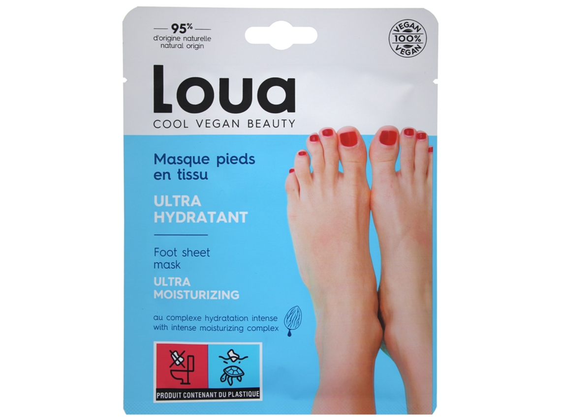 Máscara para pés em tecido ultra-hidratante 1 par 16 ml LOUA