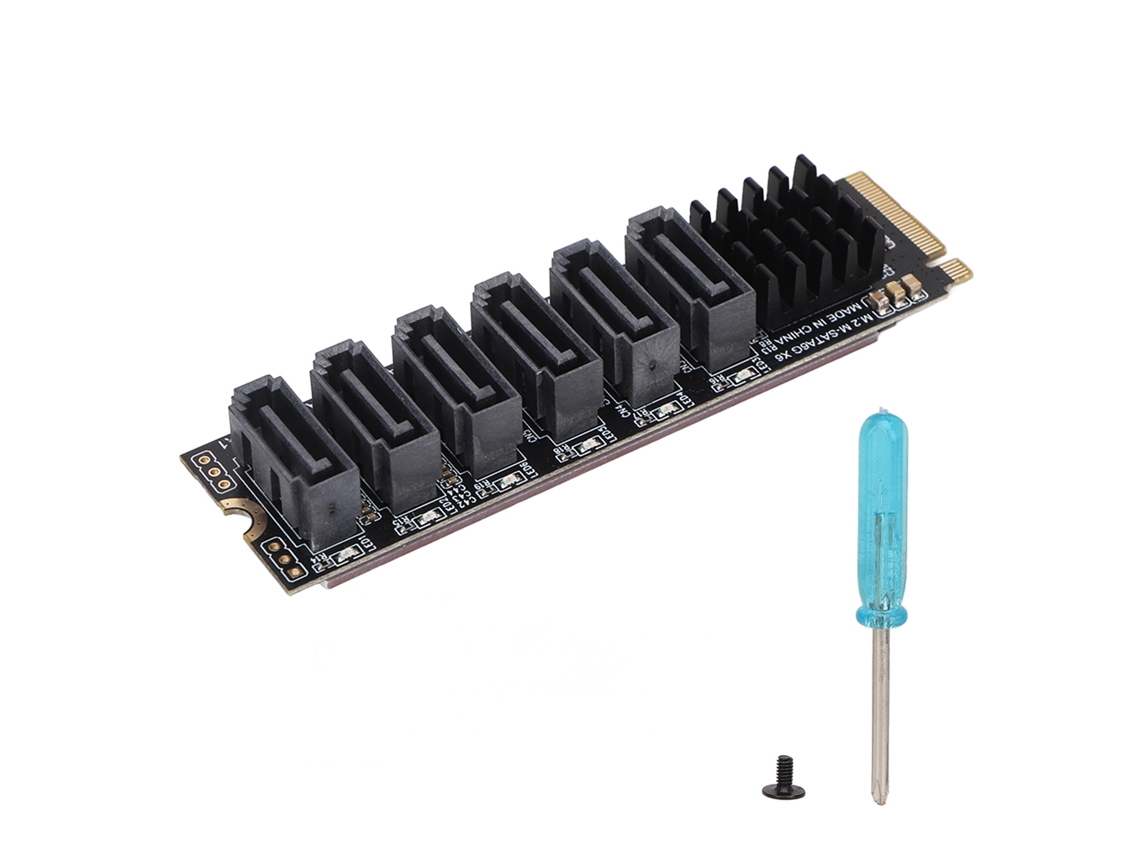 Placa Adaptadora Pcie3.0 Para Sata3.0 Placa De Expansão M.2 Com 6 Portas Com Chip Asm1166 Plug And Play