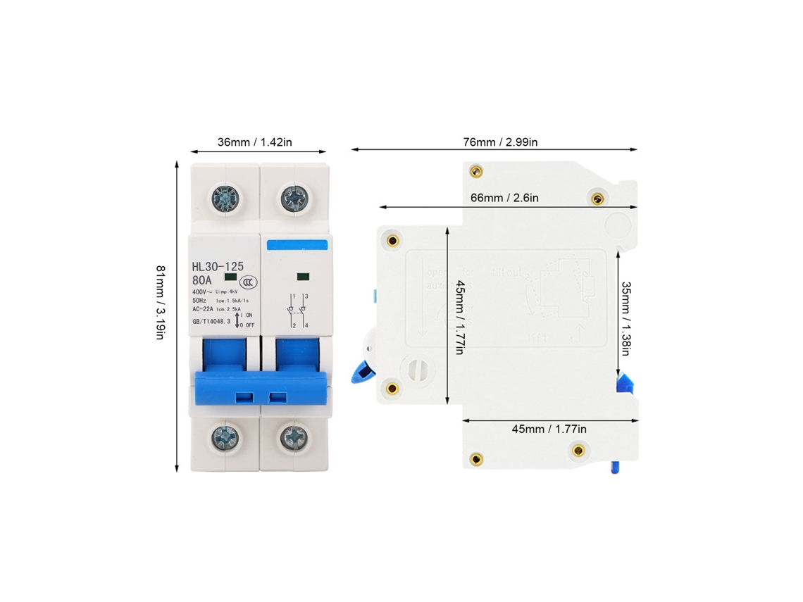 Interruptor De Isolamento Com Disjuntor Laxiscreed Para 400v E 80a, Proteção Elétrica Segura E Confiável