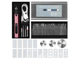 Lurelia Caneta De Gravação Elétrica, 37 Bits, Usb, Recarregável, 18000 Rpm, Ouro Rosa, Para Metal, Joias, Alumínio