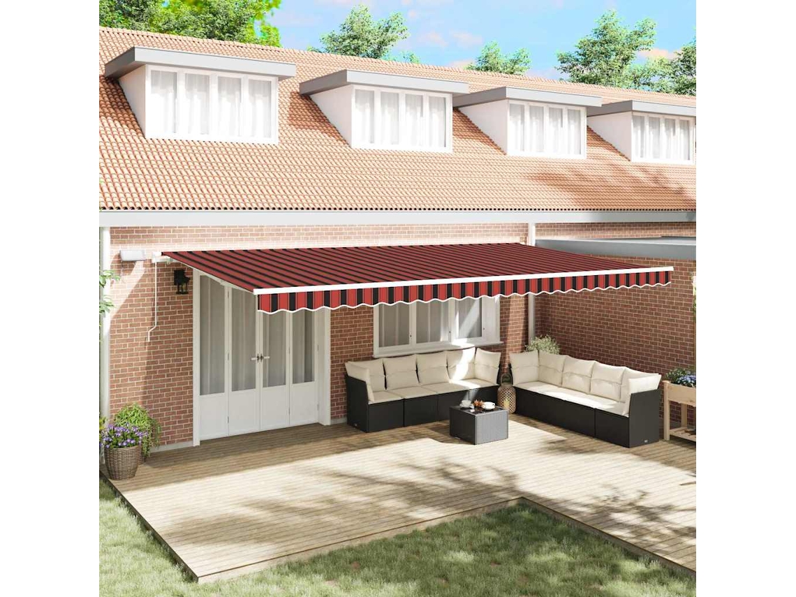 Vidaxl Toldo Retrátil Laranja E Castanho 600 × 300 Cm