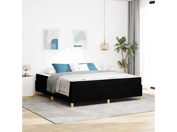 Vidaxl Estrutura da Cama com Colchão Preto 180 X 200 Cm Tecido