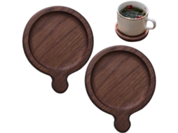 Conjunto De 2 Protetores De Mesa De Madeira Para Porta-copos.