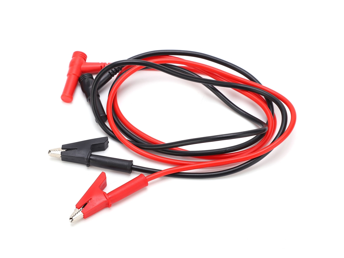 Yuru linha de Teste de Multímetro 4mm Plug To Clip Cabo Diy para Diagnóstico de Carros Vermelho Preto 1m