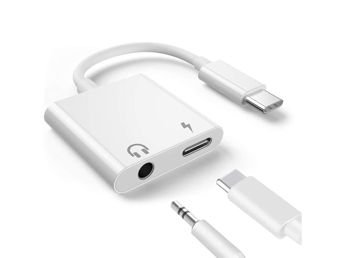 Adaptador 2 Em 1 Halinuia Tipo-c Para Jack 3,5mm Áudio, Compatível Ipad Pro E Celulares Tipo-c