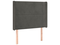 Cabeceira de Cama com Abas Veludo Cinzento Escuro MAISON EXCLUSIVE (83x16x118 cm)