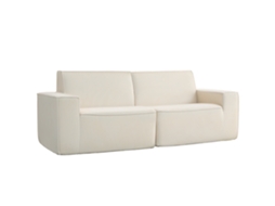 Conjunto de Jardim com Sofá, Poltronas e Mesa ZACHARY, veludo, 241x153x83 cm, branco