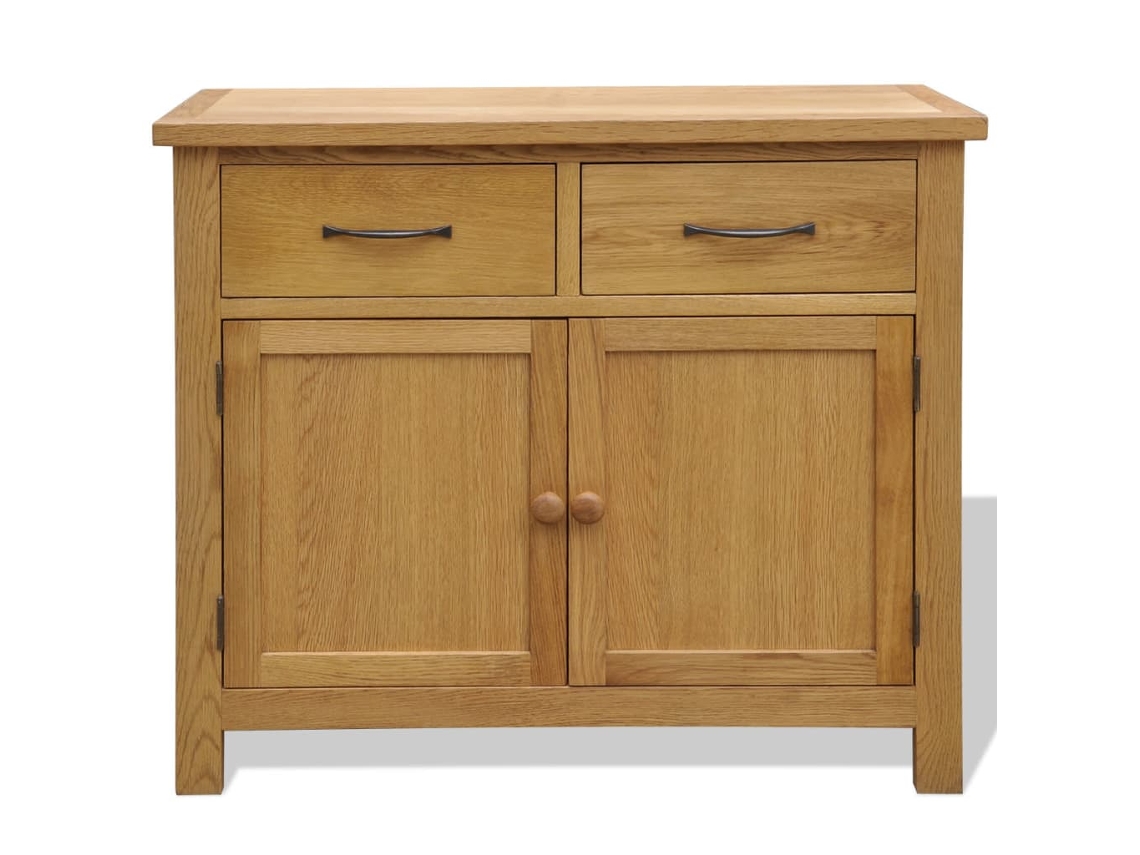 Aparador | Armário Buffet 90x33,5x83 Cm Madeira Carvalho Maciça