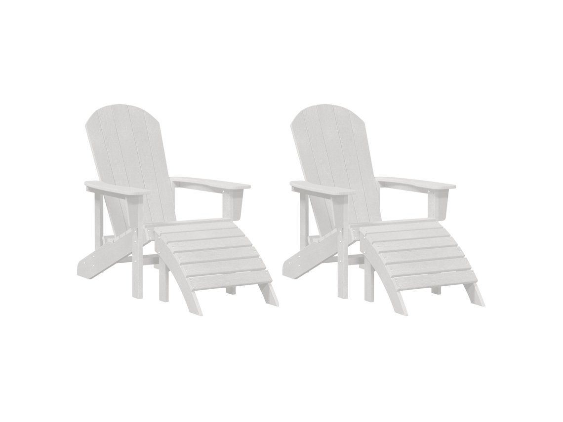 Conjunto 2 Cadeira De Jardim Vidaxl Branco Polietileno (83 X 74 X 92 Cm)