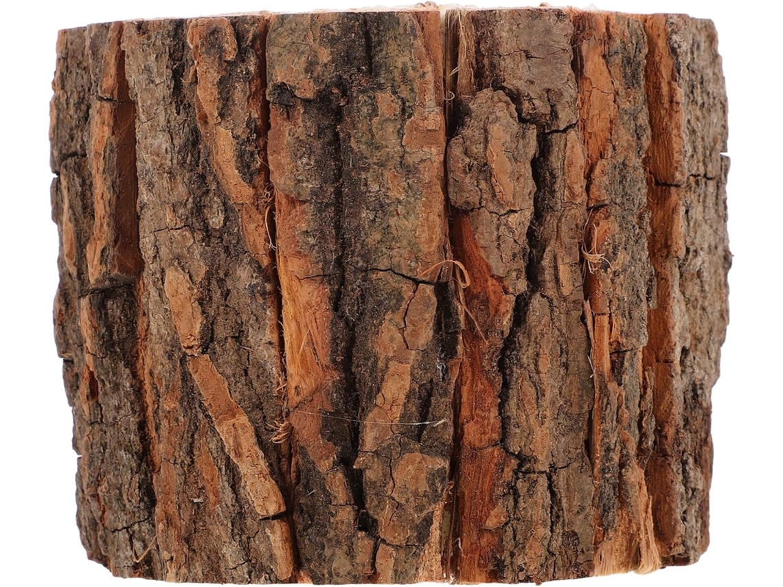 Conjunto de 2 Porta canetas Stobaza em Madeira Casca Natural, Grande Capacidade, Organizador Mesa Multifuncion