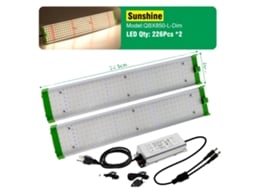 Lâmpada Led Para Plantas, Espectro Total De 85 W, Brilho Ajustável, Luz Semelhante À Do Sol, 2 Peças Slowmoose