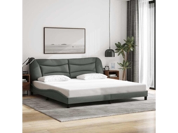Vidaxl Estrutura De Cama Sem Colchão Hvar 200x200 Cm Tecido Cinzento-escuro