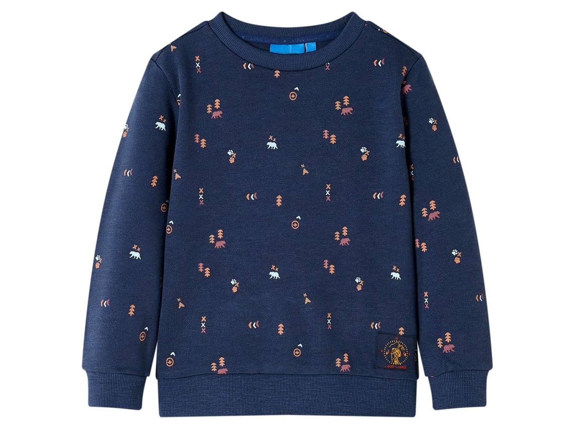 Sweatshirt Para Criança Azul-marinho Mesclado 116