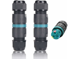 Conjunto De 2 Conectores Cabo À Prova D'água Ip68, 9 Mm A 12, Para Tv, 3 Pinos, Tomada Elétrica Externa Para Jardim, 2 Vias, Base