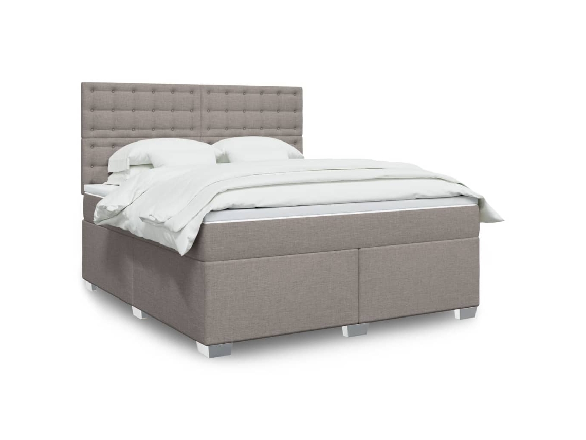 Vidaxl Cama Com Molas/colchão 180x200 Cm Tecido Castanho-acinzentado