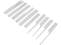 Conjunto De 10 Pentes E Escovas Profissionais Pongnas, Com Dentes Duplos Em Diferentes Formatos Para Pentear, Cortar