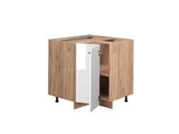 Móvel de cozinha de canto baixo Fame-Line, 80,5 cm sem bancada, branco alto brilho, Vicco