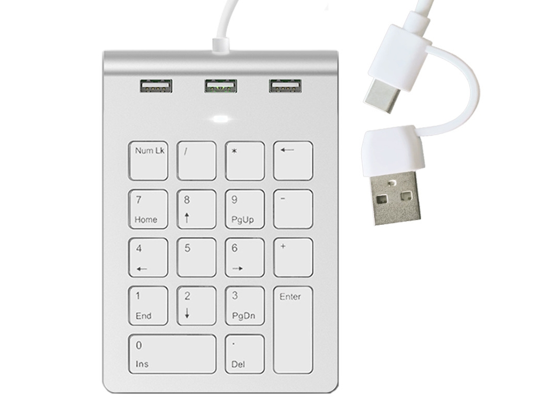 Clavier Filaire Usb Com 3 Portas Usb Integradas Para Conexão Ao Terminal Financeiro/pos Portátil Com Número Externo Não Pavimentado.