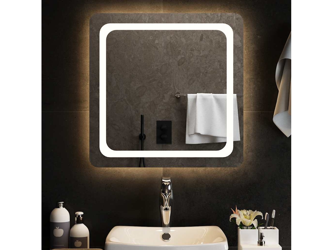 Vidaxl Espelho De Casa De Banho Com Luzes Led 60x60 Cm