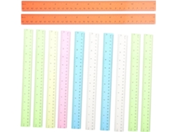 Réguas De Plástico De 30 Cm, 12 Peças Coloridas Para Estudantes