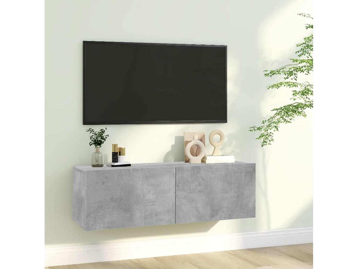 Vidaxl Móvel De Tv 100x30x30 Cm Derivados De Madeira Cinzento Cimento