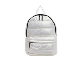Mochila Feminina Moderna, Leve E Acolchoada, Com Interior Espaçoso E Estrutura Metálica, Ideal Para Viagens E Escola. Cor Bege.