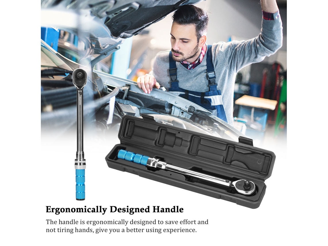 Chave De Torque Ajustável 1/4 Polegada 5-25nm Aço Cromo Vanádio Para Reparos De Carros, Bicicletas E Casa Com Caixa De Armazenamento