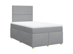 Cama com Molas/colchão 120x200 Cm Tecido Cinza claro MAISON EXCLUSIVE