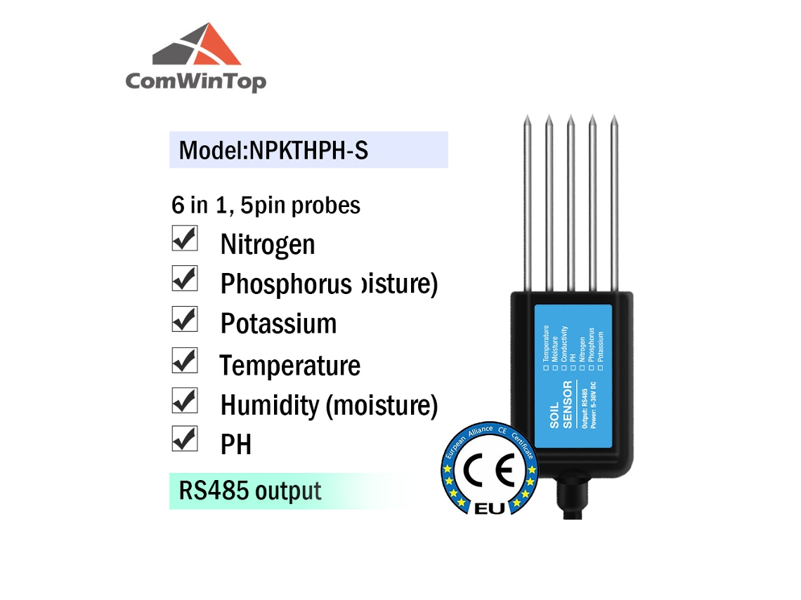 Mede A Umidade Do Solo, Temperatura, Relativa, Condutividade Elétrica , Ph E Npk. Sensor De Solo Modbus Rs485, 4 20ma, 0 5v. Aquaforge (ce)