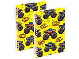 Conjunto de 2 Cadernos Espiral A5 com Estampa do Monstro Trucks Big Power, Encadernação Sem Costura, 21,1 X 14