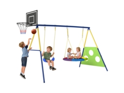 Balanço Infantil 4 em 1 3 8 Anos (2 Baloiços, Basquete, Futebol)