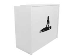 Balcão de recepção compacto para Clínica de Fisioterapia 120 cm. Branco. OFILIKE