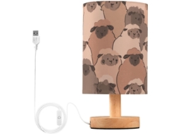 Abajur De Cabeceira Kcldeci Em Fofa Formato Ovelha Marrom, Ideal Para Sala, Estilo Fazenda, Mesa Cabeceira, Mesa