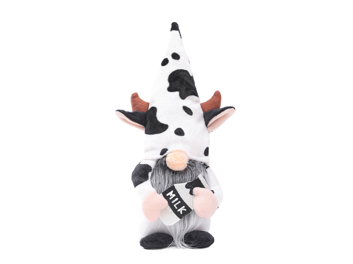 Muñecos Suecos de Vaca Regalo Con Botella de Leche Nórdico Pelúcia Ganado Lechero Hecho a Mano de Niveles Negro Y Blanco