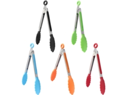 Conjunto De 5 Mini Pinças Cozinha Em Silicone, 17, 8cm Pinças De Cozinha Com Trava Resistentes Ao Calor Ideais Para