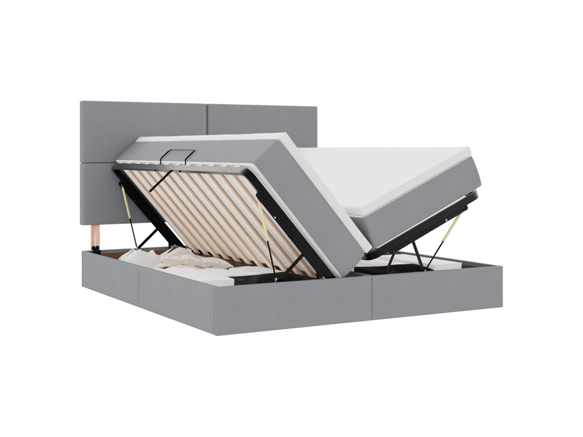 Cama de Armazenamento Led com Colchão Cinzento claro MAISON EXCLUSIVE